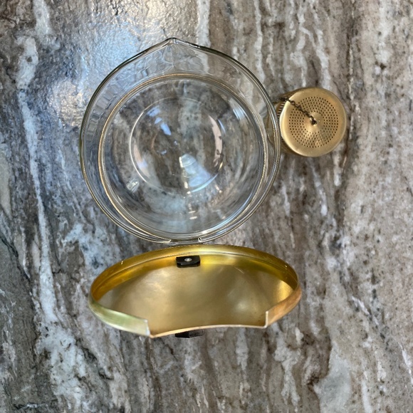 Donald Douglas Gold Leaf Flameproof Tea Maker with Gold Tea Infuser - Vintage - Picture 7 of 11